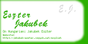 eszter jakubek business card